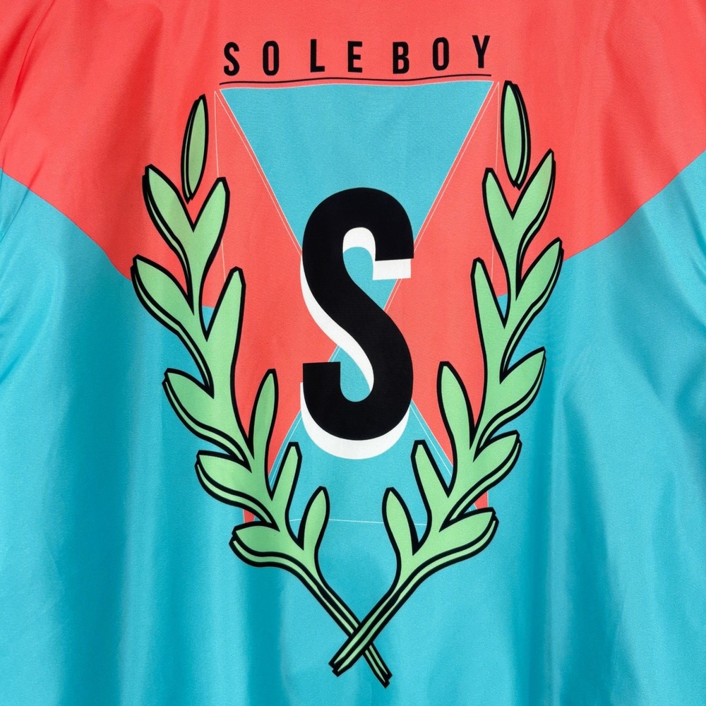 Soleboy Colorblock Windbreaker Jacket Teal Full Zip Retro Streetwear Oversized S - Picture 7 of 10